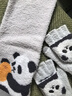 蕉內基礎320Color兒童圍巾手套男女童秋冬季保暖半邊絨動(dòng)物城配件套裝 星躍灰-熊貓+大熊貓玩耍 F 曬單實(shí)拍圖
