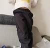ASK JUNIOR兒童褲子男童冬加絨加厚保暖工裝褲長(cháng)褲束腳褲青少年 黑色 140 曬單實(shí)拍圖