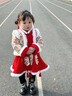 莫代爾元旦兒童女童冬裝拜年服漢服過(guò)年服周歲女寶禮服喜慶演出服新年服 紅色拜年服+褲襪 加厚加棉（送頭飾+眉心貼） 130 【衣長(cháng)52.5cm 裙長(cháng)39cm】 曬單實(shí)拍圖