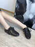 妙麗德訓鞋女平底真皮加絨鞋子女款2025冬季棉鞋女鞋百搭皮面休閑鞋 黑色 加絨 37 曬單實(shí)拍圖