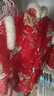 安妮優(yōu)兒（Anneyol）女童旗袍拜年服古裝冬季中國風(fēng)兒童過(guò)年漢服裙加厚冬款 紅色 140 曬單實(shí)拍圖