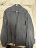 MUJI男式 法蘭絨 拉鏈 襯衫式夾克男士外套空調衫25年冬季男裝 炭灰色條紋 S (165/84A） 曬單實(shí)拍圖