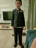 GOKU男童西裝禮服新款秋冬花童婚禮服演出服中小童英倫表演服寶寶周歲 藍西裝+馬甲+褲子+襯衫+領(lǐng)結胸花 140 （建議體重50-58斤） 曬單實(shí)拍圖