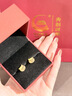 央創(chuàng  )時(shí)尚中國黃金銀耳釘女耳環(huán)耳飾玉髓耳墜小眾女生生日禮物送女朋友S925 曬單實(shí)拍圖