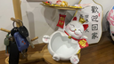 奇雅萊招財貓玄關(guān)鑰匙收納擺件入戶(hù)鞋柜客廳家居裝飾搬家喬遷新居禮品 微笑大肚招財貓+球拍木架+歡迎臺 曬單實(shí)拍圖
