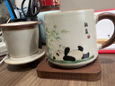 puresigns汝窯貓咪茶杯陶瓷過(guò)濾茶水分離杯辦公室泡茶杯馬克杯個(gè)人專(zhuān)用杯子 茶杯+茶葉罐-禮盒裝（熊貓） 曬單實(shí)拍圖