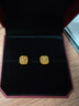 周大福 爆閃方糖黃金耳釘(工費320)約3g F229665新年禮物 曬單實(shí)拍圖