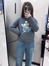 Teenie Weenie小熊女裝毛針織衫2025冬季新款柔軟舒適提花圓領(lǐng)毛衣 灰色 S 曬單實(shí)拍圖