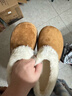 啄木鳥(niǎo)厚底增高加絨雪地靴外穿包頭半拖鞋女2025新款冬季勃肯鞋毛毛棉拖 駝色 36 (230mm) 曬單實(shí)拍圖
