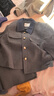 尚都比拉氣質(zhì)通勤套裝女冬季撞色翻領(lǐng)金屬扣短款厚外套高腰開(kāi)叉直筒半身裙 曬單實(shí)拍圖