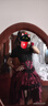閃動(dòng)少女（SHANDONGSHAONV）莊園暗黑哥特風(fēng)lolita黑色拜新年服紅色提拉套裝洛麗塔cos服裝 套裝[酒紅色裙+黑色上衣] L 曬單實(shí)拍圖