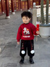 G.duck兒童馬年拜年服男童冬裝加絨套裝寶寶紅色喜慶過(guò)年服元旦演出服裝 紅色【男女同款】  150 曬單實(shí)拍圖