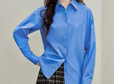 茵曼簡(jiǎn)約通勤純棉藍色襯衫2025秋女裝新款翻領(lǐng)長(cháng)袖襯衣 天空藍 S 曬單實(shí)拍圖