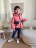 G.duck小黃鴨兒童棉衣女童羽絨棉服小童加絨外套2棉襖冬季1-3歲冬女寶寶 梅花三弄  粉紅色 90 適合身高80-90CM 曬單實(shí)拍圖