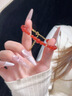 萃華銀手鏈女款輕奢小眾紅瑪瑙手串生日新年女神節禮物送女友老婆首飾 曬單實(shí)拍圖