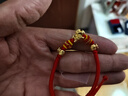 中國黃金（CHINA GOLD）馬年本命年黃金手鏈女足金福袋紅繩跨新年禮物送女友老婆生日禮物 足金錢(qián)幣飛馬福袋紅繩+證書(shū)禮盒 曬單實(shí)拍圖