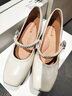 百麗（Belle）精致水鉆羊皮瑪麗珍鞋女2026春新商場(chǎng)同款淺口單鞋F1S2DAQ6 米白 37 (235mm) 曬單實(shí)拍圖