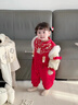 班喜迪嬰兒衣服冬裝嬰幼兒連體衣夾棉國風(fēng)女寶寶百天周歲禮服過(guò)年拜年服 紅色 90cm 曬單實(shí)拍圖