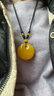 樸里雞油黃蜜蠟吊墜琥珀水滴雕刻項鏈長(cháng)款男女民族風(fēng)復古毛衣鏈配飾品 B款/公主扣+掛繩 曬單實(shí)拍圖