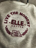 ELLE ACTIVE簡(jiǎn)約時(shí)尚字母刺繡衛衣女基礎百搭舒適圓領(lǐng)套頭上衣 花灰色 M 曬單實(shí)拍圖