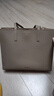 卡里普斯（CALYPSO）大容量托特包頭層牛皮送禮物手提包軟皮單肩包通勤大包真皮電腦包 大象灰 曬單實(shí)拍圖