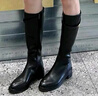 森達小金豆騎士靴女王楚然同款25年冬厚底粗跟過(guò)膝長(cháng)筒靴 黑色單里 36 曬單實(shí)拍圖