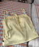 9i9吊帶陽(yáng)光系帶背心純欲辣妹女修身顯瘦內搭外穿甜美無(wú)袖上衣黃S45 曬單實(shí)拍圖
