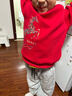 真維斯（Jeanswest）親子裝一家三口2026馬年紅色本命年加絨拜年衛衣父子母女新年衣服 【1件加絨】紅/J馬踏青云右下 180 曬單實(shí)拍圖