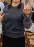 啄木鳥(niǎo)新款秋冬女裝2025蕾絲袖低領(lǐng)加絨打底衫針織上衣洋氣毛衣寬松外穿 深灰色 L 曬單實(shí)拍圖