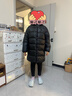 安踏兒童羽絨服女童裝中長(cháng)款25年冬季加厚保暖連帽四防科技戶(hù)外羽絨服 基礎黑-3 絨子含量80% 165 充絨量205g 曬單實(shí)拍圖