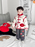 班喜迪男童套裝冬裝新款寶寶嬰兒周歲禮服兒童外套褲子冬季喜慶拜年衣服 紅色 100 曬單實(shí)拍圖