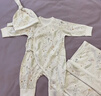 Aengbay昂貝【孕媽有禮】春裝新生嬰兒衣服純棉初生和尚服哈衣寶寶連體衣 莫奈時(shí)光 66cm 曬單實(shí)拍圖