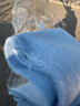 南木熊軟糯藍色圍巾女冬季韓版百搭高級感保暖流蘇大披肩純色圣誕禮物 藍色 曬單實(shí)拍圖
