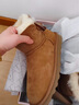 他她（TATA）云感雪地靴女皮毛一體加絨加絨保暖棉鞋厚底棉靴MXZ02DD5 黃棕（毛里） 37 曬單實(shí)拍圖