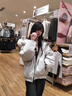 蝶嬌諾（DIEJIAONUO）羽絨棉服女裝2025年冬季新款韓版保暖加厚休閑寬松工裝棉襖外套 白灰色 S 曬單實(shí)拍圖