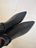 蜘蛛王女鞋靴氣質(zhì)2025秋冬季新款羊皮短靴真皮尖頭細跟時(shí)尚單靴瘦瘦靴 黑色 36 曬單實(shí)拍圖