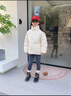 迪士尼（Disney）女童立領(lǐng)羽絨服面包服冬裝2025新款中大童白鴨絨保暖加厚洋氣 米白色 140 曬單實(shí)拍圖