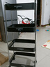 瑤穎小推車(chē)置物架層架廚房落地收納架子多層床邊零食架YZ22黑色四層 曬單實(shí)拍圖