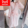 貓人（MiiOW）2026年新款睡袍女秋冬季長(cháng)款性感純欲珊瑚絨浴衣加厚法蘭絨浴袍裙 MBN-W6001#粉色 XL 170 曬單實(shí)拍圖