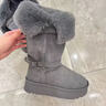 UGG MADE IN AUSTRALIA SINCE 1910官方正品高筒灰色雪地靴女2025冬季新款厚底加絨加厚中長(cháng)筒雪地棉 灰色長(cháng)筒35 曬單實(shí)拍圖