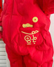 巴拉巴拉嬰兒連體衣羽絨服寶寶男童女童2025新款冬裝外出哈衣爬服造型拜年 紅色小財神-白鴨絨 73 cm-充絨量77g 曬單實(shí)拍圖