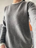 塔馳密司（touchmiss）純色圓領(lǐng)短款針織衫女秋冬修身內搭打底衫上衣FSL 灰色 XL 曬單實(shí)拍圖