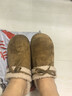 啄木鳥(niǎo)厚底內增高加絨勃肯鞋一腳蹬包頭半拖毛毛鞋外穿2025冬季新款棉拖 棕色 37 (235mm) 曬單實(shí)拍圖