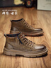 群狼·世家男鞋2025冬季新品男士工裝短靴復古中幫厚底馬丁靴男真皮英倫皮靴 曬單實(shí)拍圖
