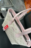 Kappa卡帕 新款正品托特包女小眾大容量通勤單肩包百搭電腦包新年禮物 桃氣奶芙粉禮袋套裝 曬單實(shí)拍圖