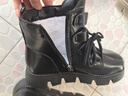 大東秘語(yǔ)雪地靴女加絨加厚冬季新款皮毛一體棉鞋厚底馬丁靴 黑色大棉 39 (245mm) 曬單實(shí)拍圖