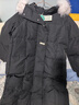 茵曼（INMAN）2025冬季女裝新款高充絨量白鴨絨連帽毛領(lǐng)羽絨服長(cháng)款外套大衣上衣 午夜黑 M 曬單實(shí)拍圖