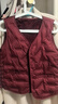 雅鹿羽絨馬甲女2025秋冬季短款加絨加厚百搭坎肩馬夾內搭純色保暖外套 酒紅 M (160) 曬單實(shí)拍圖