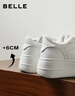 百麗（Belle）簡(jiǎn)約時(shí)尚小白鞋女商場(chǎng)同款厚底增高休閑板鞋E7J1DCM5 米白色 37 (235mm) 曬單實(shí)拍圖