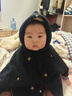 babylove寶寶夾棉斗篷冬季保暖毛絨披風(fēng)上衣嬰兒外出連帽外套刺繡披肩 曬單實(shí)拍圖